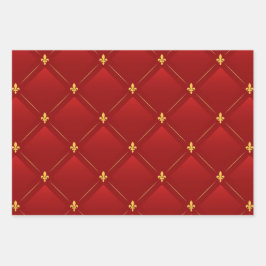 Jugendstil-Urlaub in Rot und Gold Geschenkpapier Set