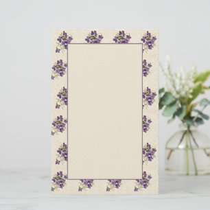 Jugendstil-Veilchen-Blumenmuster Briefpapier
