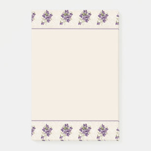 Jugendstil-Veilchen-Blumenmuster Post-it Klebezettel