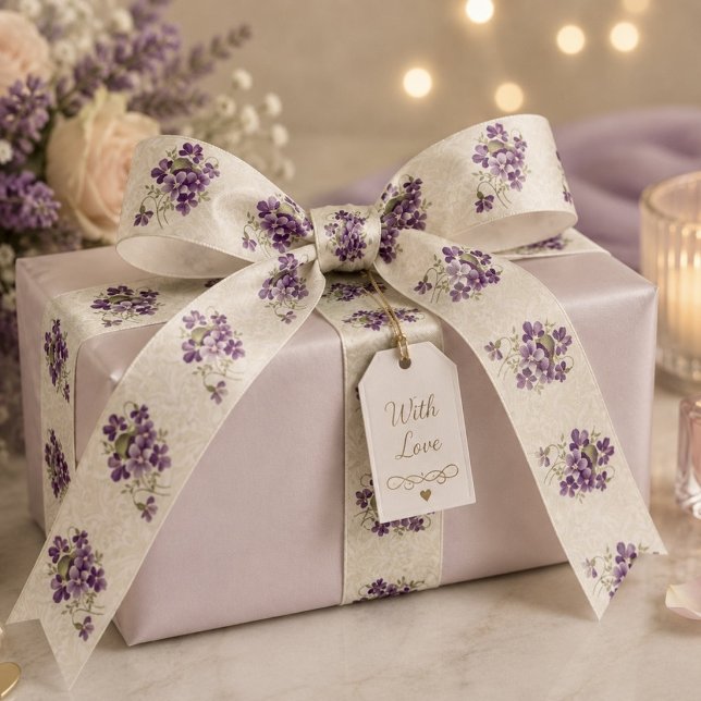 Jugendstil-Veilchen-Blumenmuster Satinband (Von Creator hochgeladen)