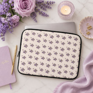 Jugendstil-Veilchen-Blumenmuster – Vintage Laptopschutzhülle