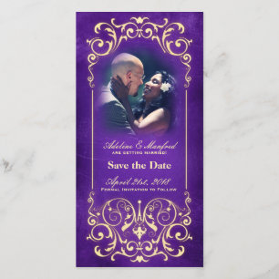 Jugendstil Viktorianisch: Gold & Eggplant Save the Date