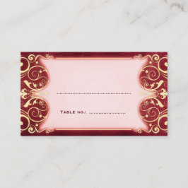 Jugendstil Viktorianisch: Red & Gold Table Escortk Platzkarte