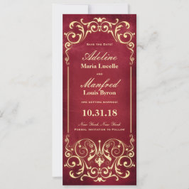 Jugendstil Viktorianisch: Rot und Gold Save the Da Date
