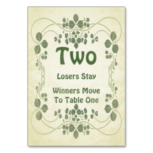 Jugendstil Vintage #2 Bunco-Tischkarte Tischnummer