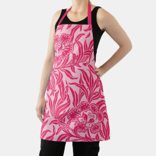 Jugendstil Vintage-Blumen Botanisches Rosa Muster Schürze