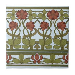 Jugendstil Vintage Blumenrand Fries Fliese