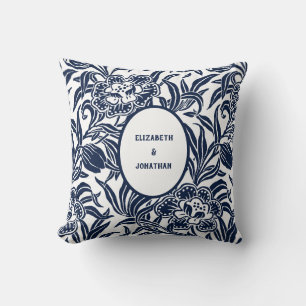 Jugendstil Vintage Botanisches Blumenmuster Kissen