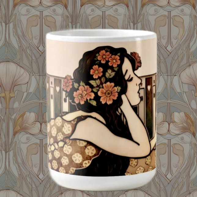 Jugendstil Vintage-Leser Kaffeetasse (Von Creator hochgeladen)