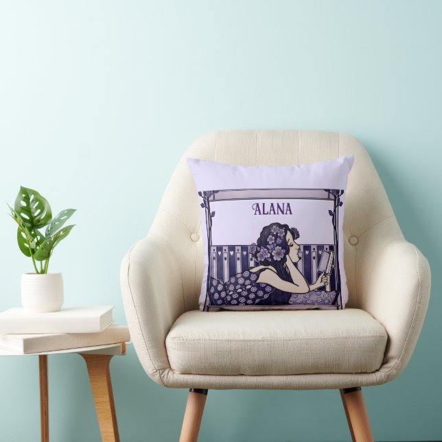 Jugendstil Vintage-Leser Kissen (Stuhl )