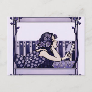 Jugendstil Vintage-Leser Postkarte
