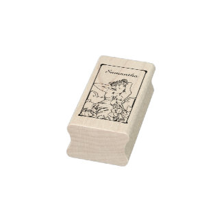 Jugendstil Vintage Retro Frau Gummistempel