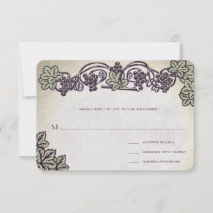 Jugendstil-Vintage-Weingut-Hochzeit-RSVP RSVP Karte