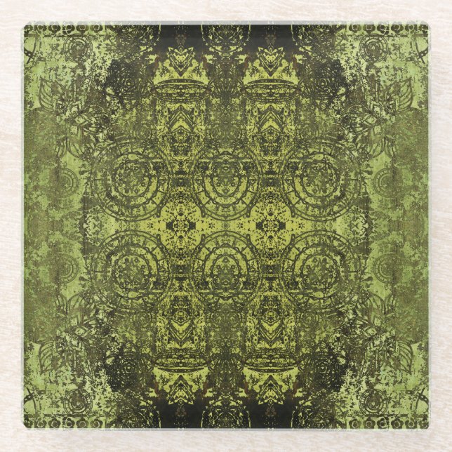 Jugendstil: Vintages Dekor. Glasuntersetzer (Vorderseite)