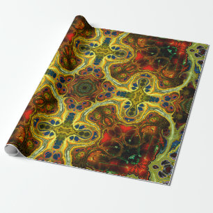 Jugendstil-Vintages Muster in grün, y Geschenkpapier