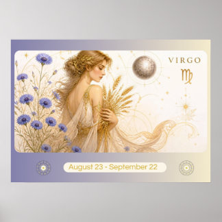 Jugendstil Virgo Sternzeichen Wandkunst Poster