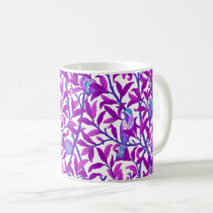 Jugendstil-Vogel & Granatapfel, Amethystpurpur Kaffeetasse