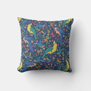 Jugendstil-Vogelmuster Kissen