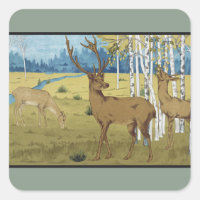 Jugendstil-Wald mit Hirschen Maurice Verneuil Kuns