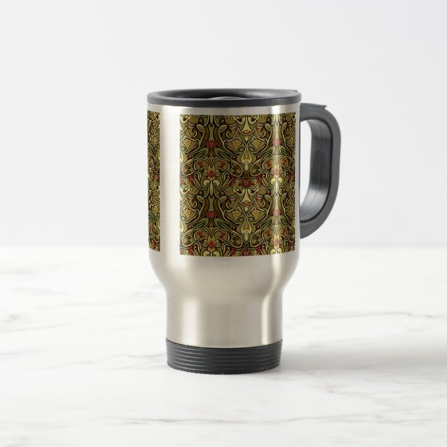Jugendstil-Wallpaper Travel/Pendlerische Tasse, 15 Reisebecher (VorderseiteRechts)