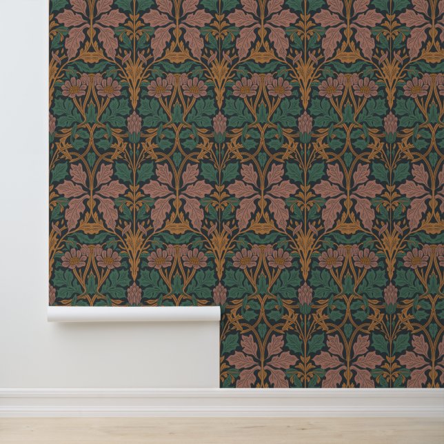 Jugendstil warme Tonblume Tapete (Anwendung)