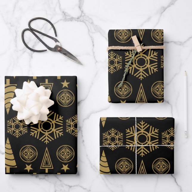 Jugendstil-Weihnachtsdekoration Geschenkpapier Set (Vorderseite)