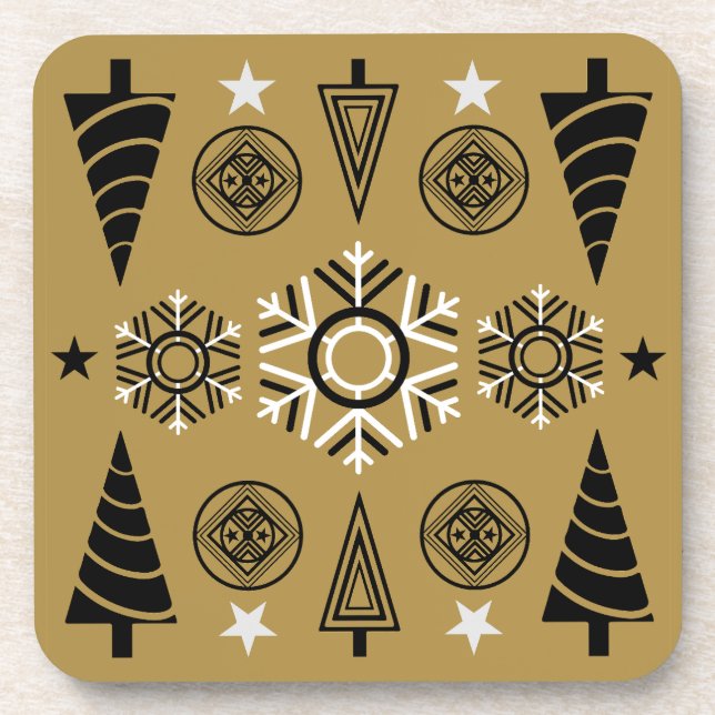 Jugendstil-Weihnachtsdekoration Getränkeuntersetzer (Vorderseite)