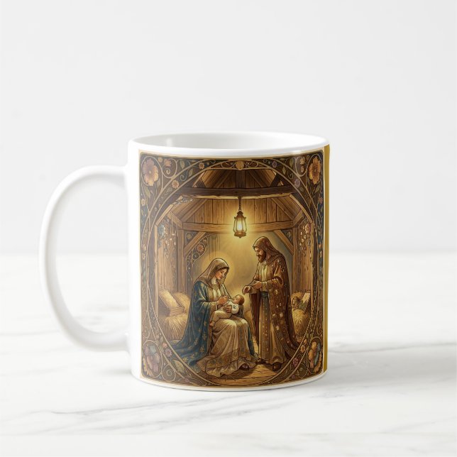Jugendstil-Weihnachtskrippe Kaffeetasse (Links)