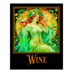 Jugendstil Wein Poster