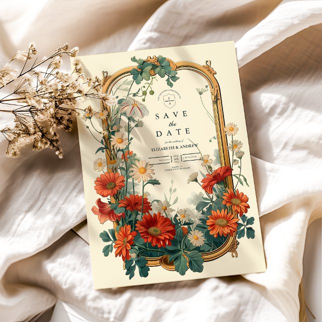 Jugendstil-Wildblume Save The Date (Von Creator hochgeladen)