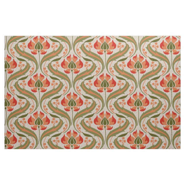 Jugendstil-Wildblumen, Persimmon Stoff (Fat Quarter (45,7 x 55,9 cm))
