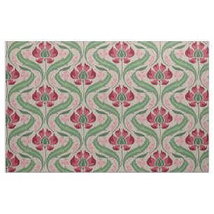 Jugendstil-Wildblumen, rosa Stoff