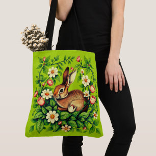 Jugendstil Wildkaninchen und Blumen