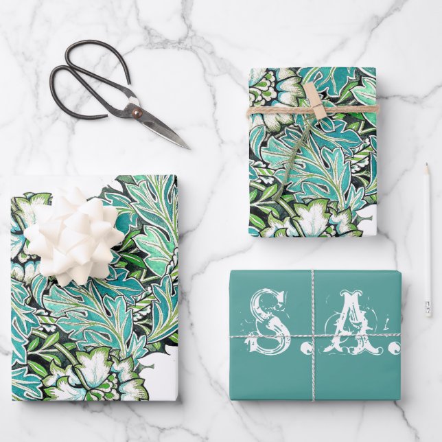 Jugendstil-William morris-Anenie Geschenkpapier Set (Vorderseite)
