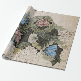Jugendstil-William-Morris-Blumenmuster-Skizze Geschenkpapier