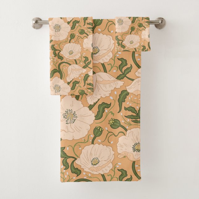 Jugendstil William-Morris Muster Badhandtuch Set (Insitu)