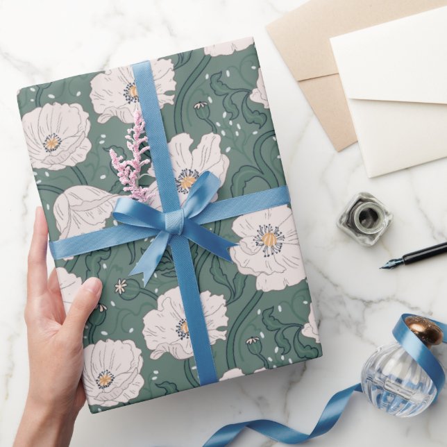 Jugendstil William-Morris-Muster Geschenkpapier (Schenken)