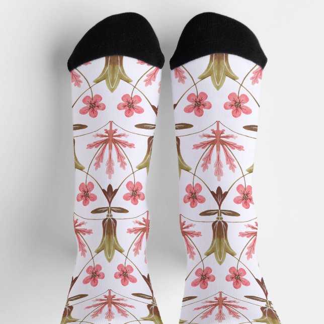 Jugendstil William-Morris Muster Socken (Oben)