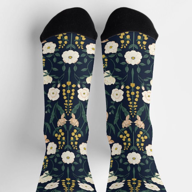 Jugendstil William-Morris Muster Socken (Oben)