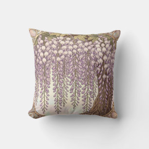 Jugendstil Wisteria Floral Goldrahmen Kissen