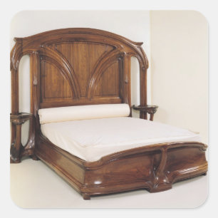 Jugendstilbett, 1900 quadratischer aufkleber