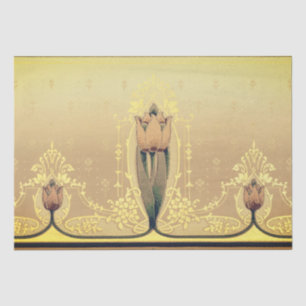Jugendstilblume Tulpe rosa und gold elegant Seidenpapier