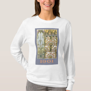 Jugendstilblumen Alphonse Mucha Blumenkunst 1901 T-Shirt