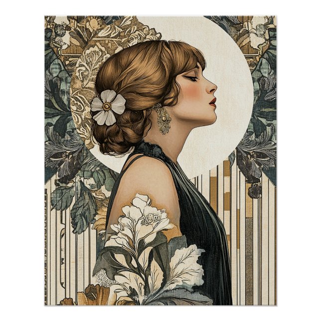 Jugendstilfrau Poster (Vorderseite)
