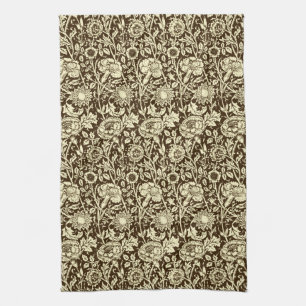 Jugendstilgarni Damask, Braun und Creme Küchentuch