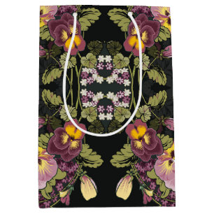 Jugendstilgarten Stiefmütterchen Vintag Mittlere Geschenktüte