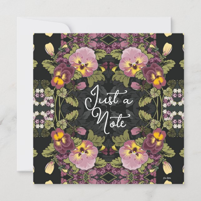 Jugendstilgarten Stiefmütterchen Vintage Flachbild (Vorderseite)