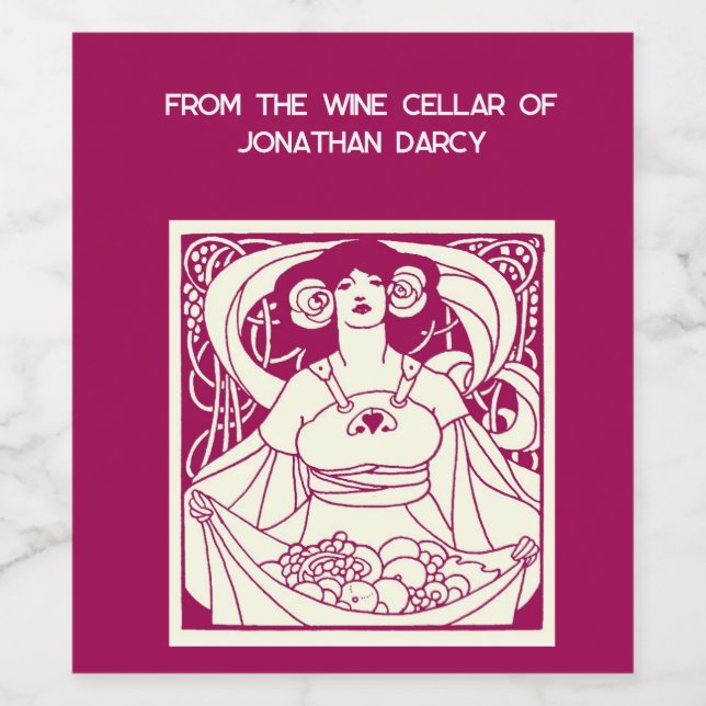 Jugendstilgarten Weinetikett (Einzelnes Label)