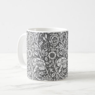 Jugendstilkarnation Damask, grau/grau Kaffeetasse