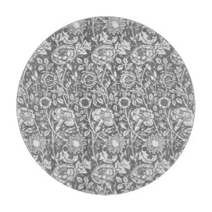 Jugendstilkarnation Damask, grau/grau Schneidebrett